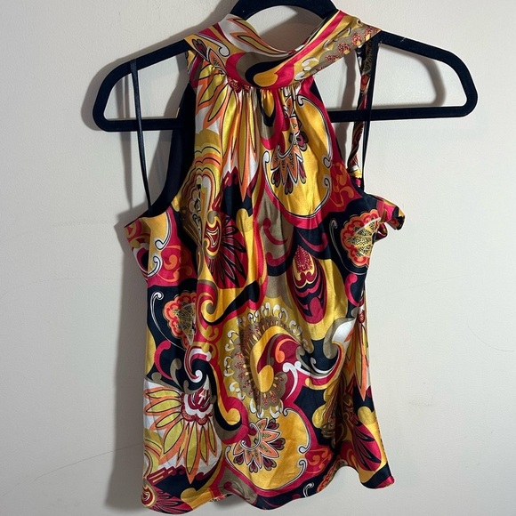 INC International Concepts Yellow Red Asymmetrical Sleeveless Blouse - Picture 2 of 5